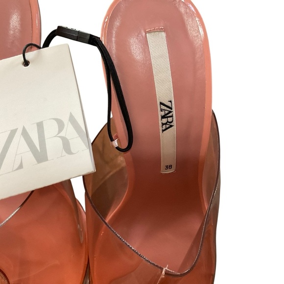 Zara Pink Mules with Transparent Design - Picture 5 of 9
